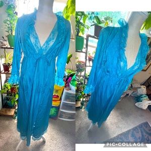 Vintage night gown and duster set size medium 1980s
